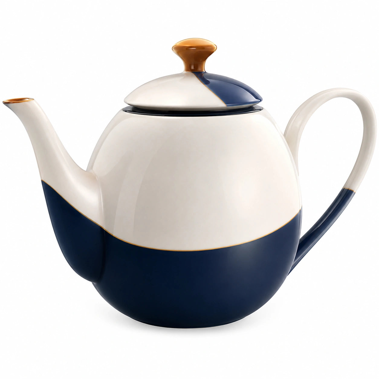 Elegante Keramik-Teekanne 1200 ml Blau/Weiß