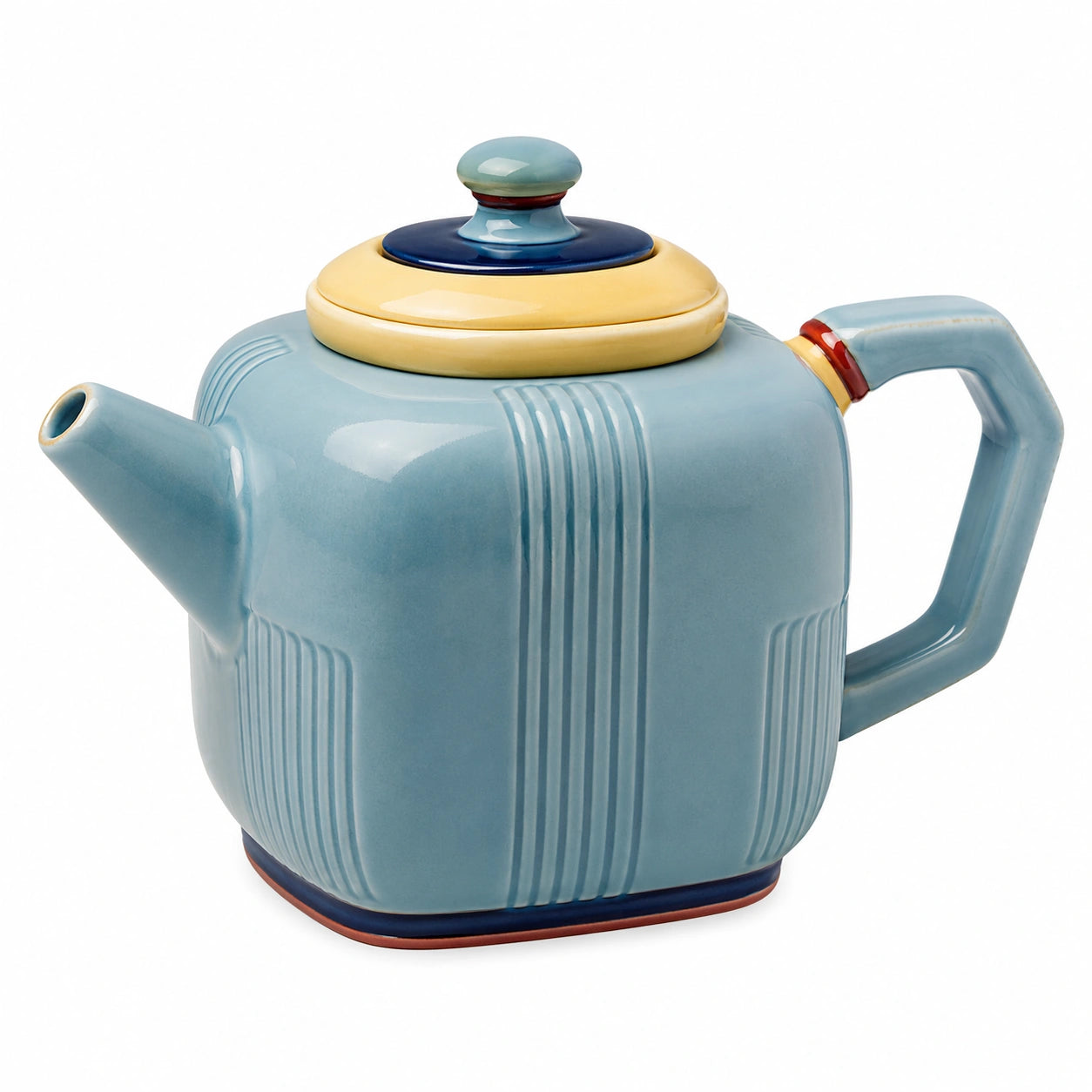 Moderne Teekanne Blau Gelb 1200ml