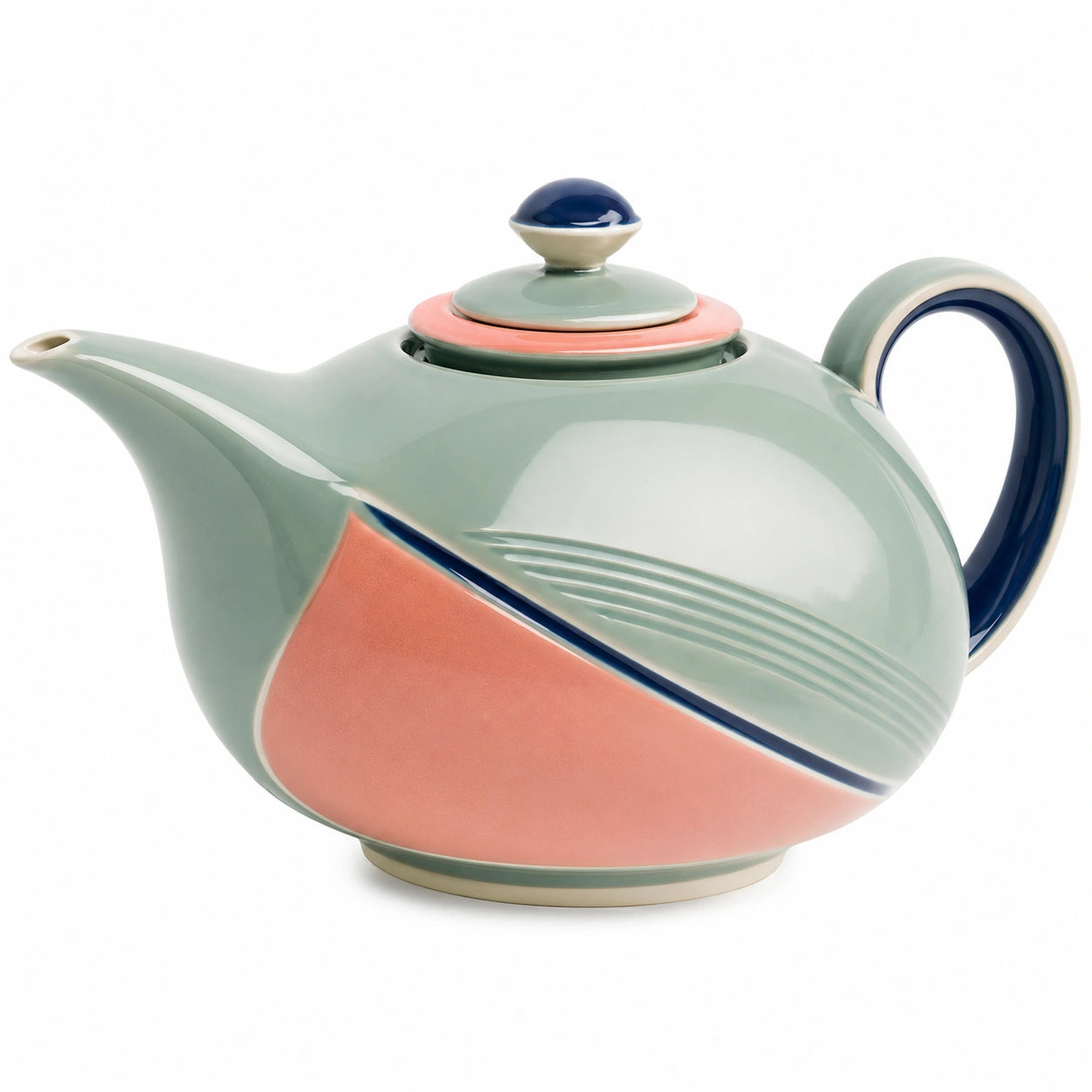 Moderner Teekanne 900ml Grün/Pink