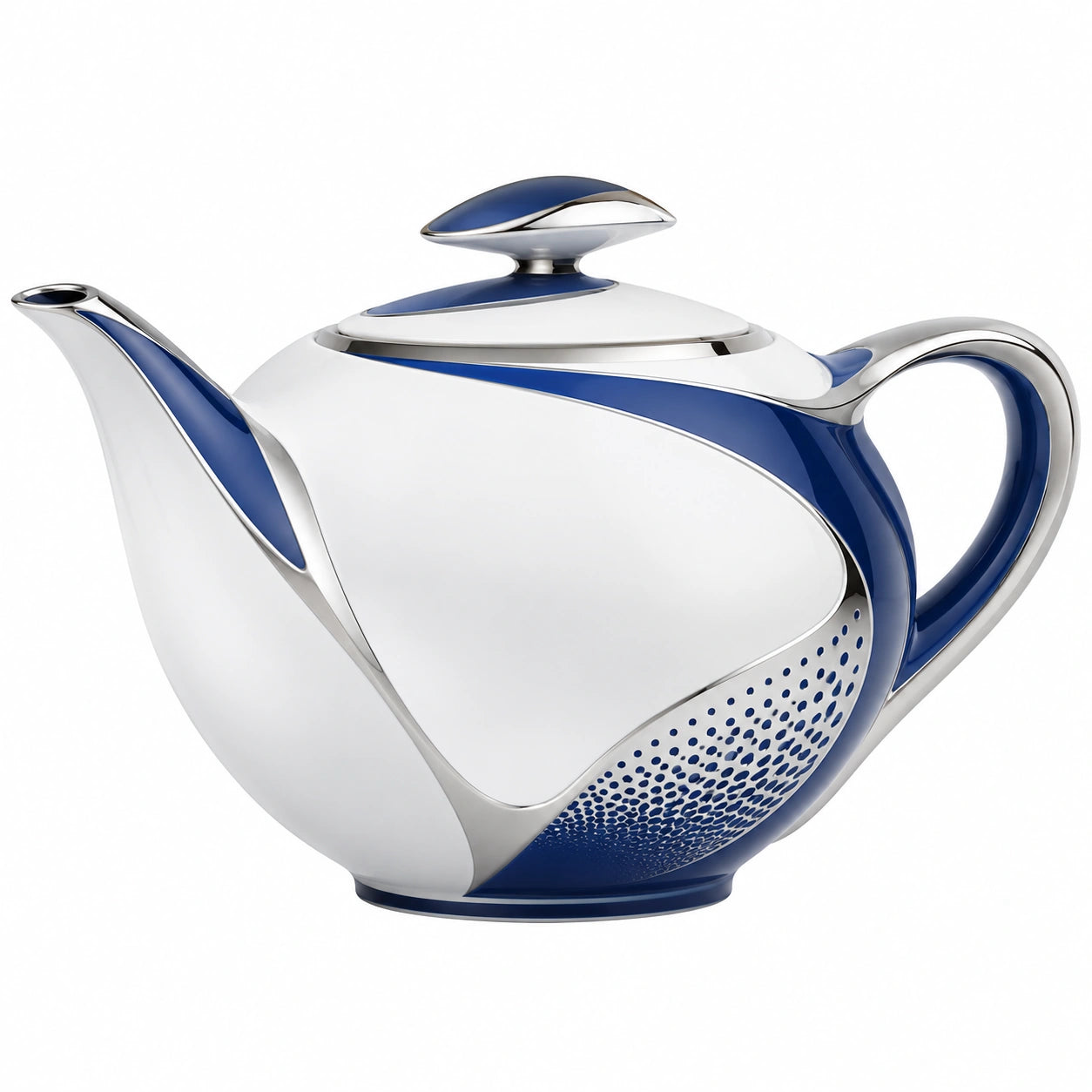 Elegante Teekanne Porzellan Blau mit Modernem Design