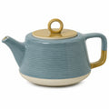 Keramik-Teekanne, 1000ml, Blau/Gelb