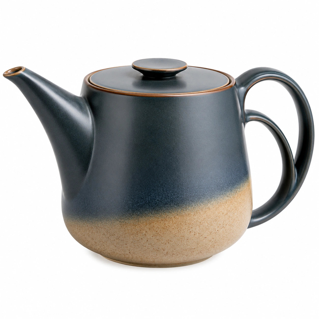 Stilvolle Keramik-Teekanne 1L Blau-Beige
