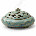Keramik-Räuchergefäß mit Wolkenmuster in Türkis