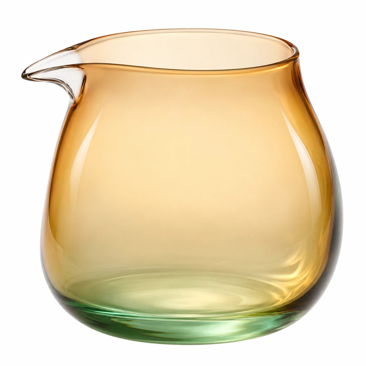 Mundgeblasener Glaskrug Amber/Grün 1,5L