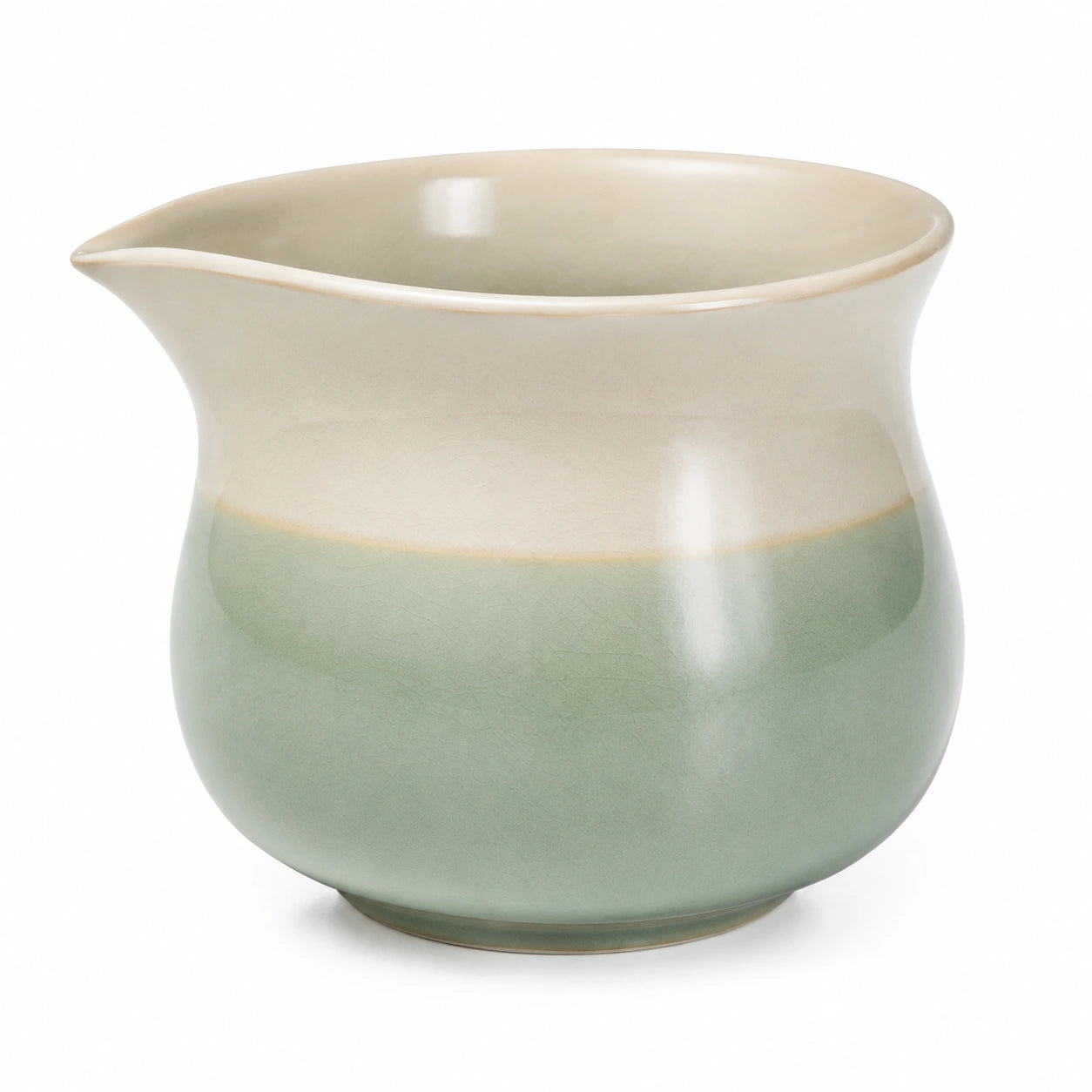 Traditioneller Keramik Gießer Beige/Grün, 250ml