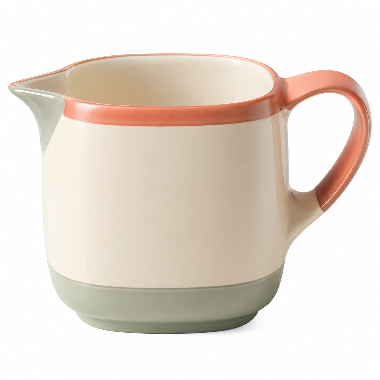 Keramik-Krug 350ml Creme/Orange/Grün