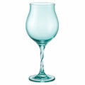 Weinglas 500ml mit gedrehtem Stiel Türkis