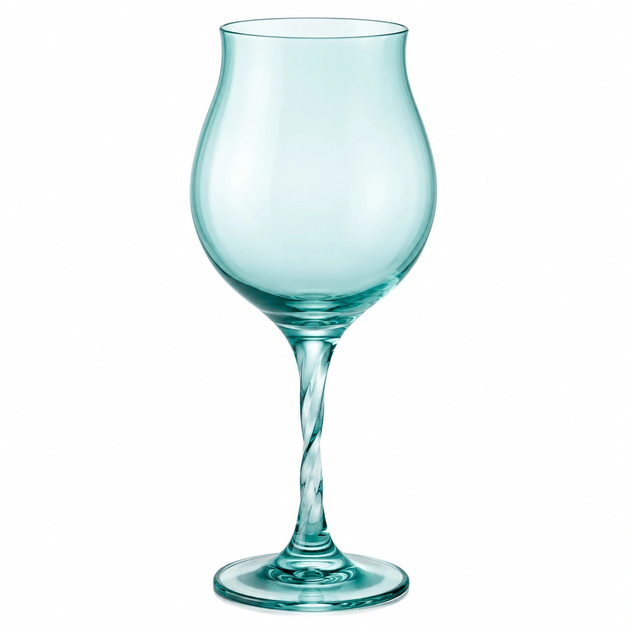 Weinglas 500ml mit gedrehtem Stiel Türkis