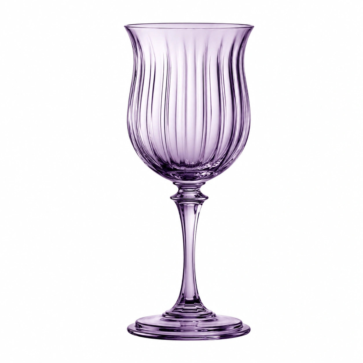 Elegantes Weinglas mit Rillendekor, Violett, 250ml
