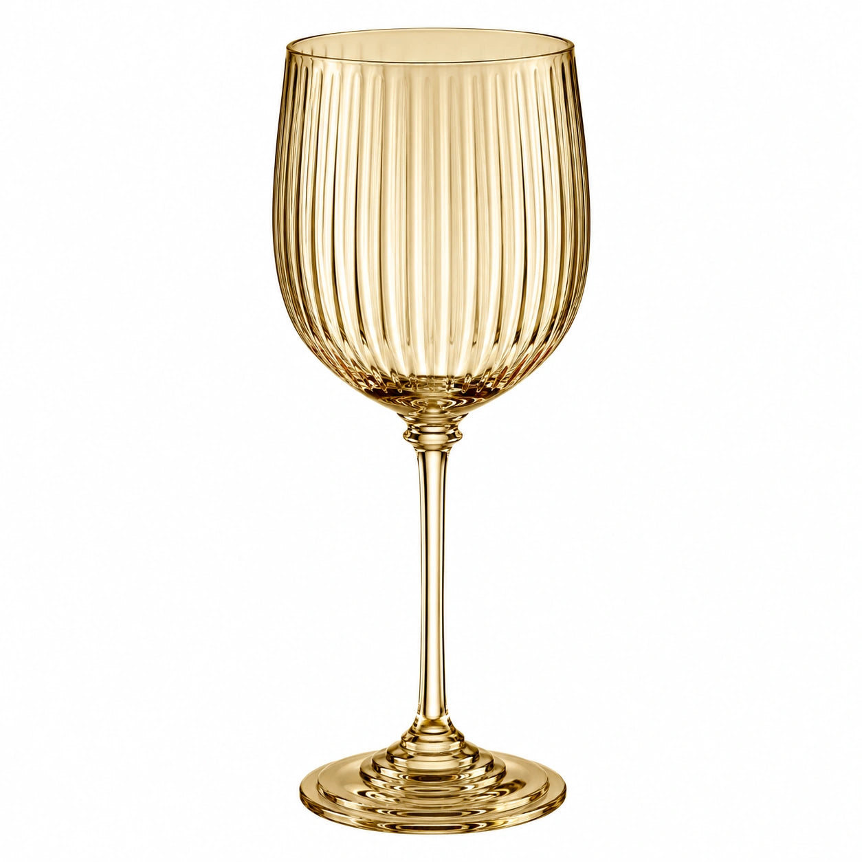 Geriffeltes Gold-Weinglas 400ml