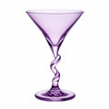 Lilafarbenes Martiniglas mit Spiralstiel-Design