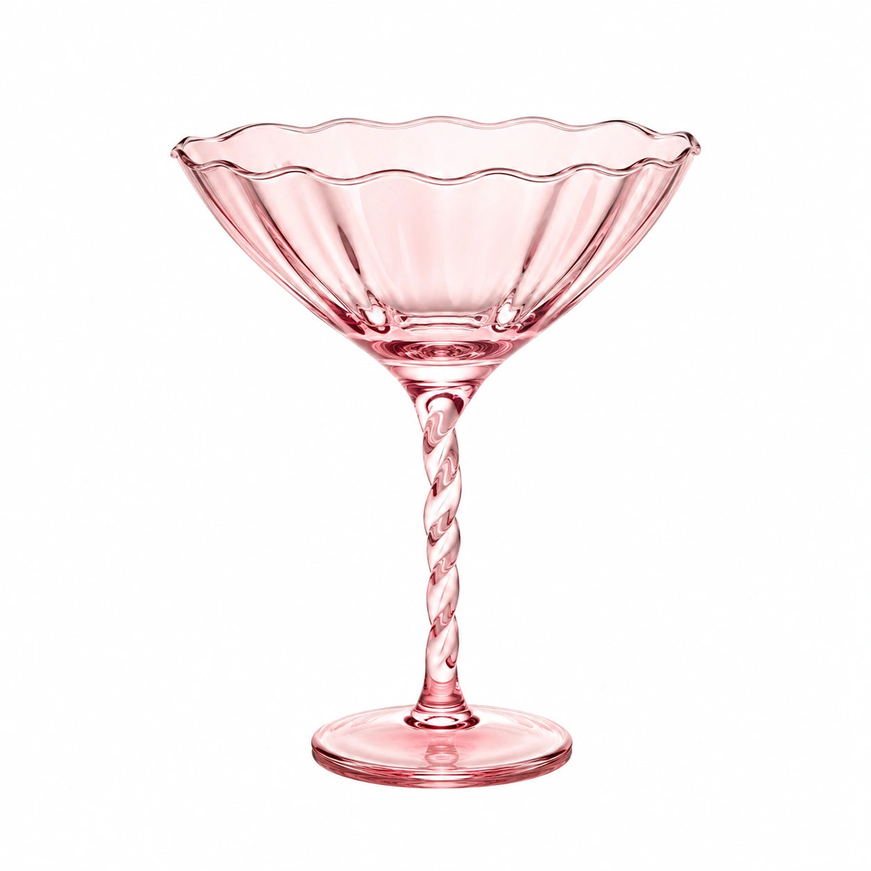 Rosa Cocktailglas mit gedrehtem Stiel, 300 ml