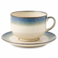 Teetasse mit Untertasse 250ml Ombre Design Blau/Beige