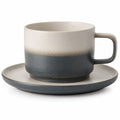 Handgefertigte Kaffeetasse mit Untertasse, 250ml, Graubeige