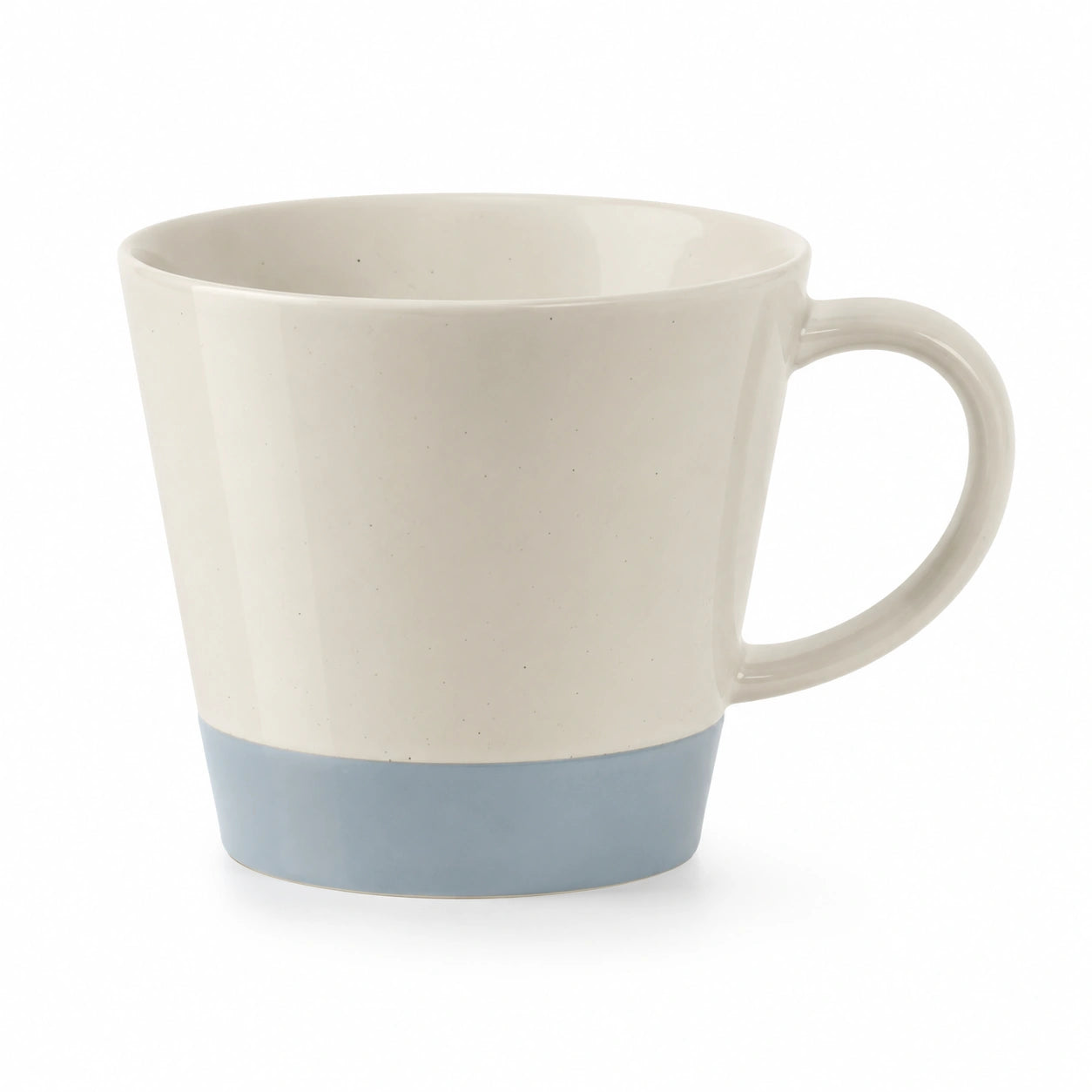 Keramiktasse 350ml Creme mit Blauem Rand
