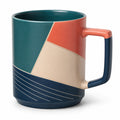 Keramikbecher mit geometrischem Design 400ml mehrfarbig