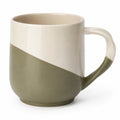 Keramikbecher mit ergonomischem Henkel 350ml Beige/Olive