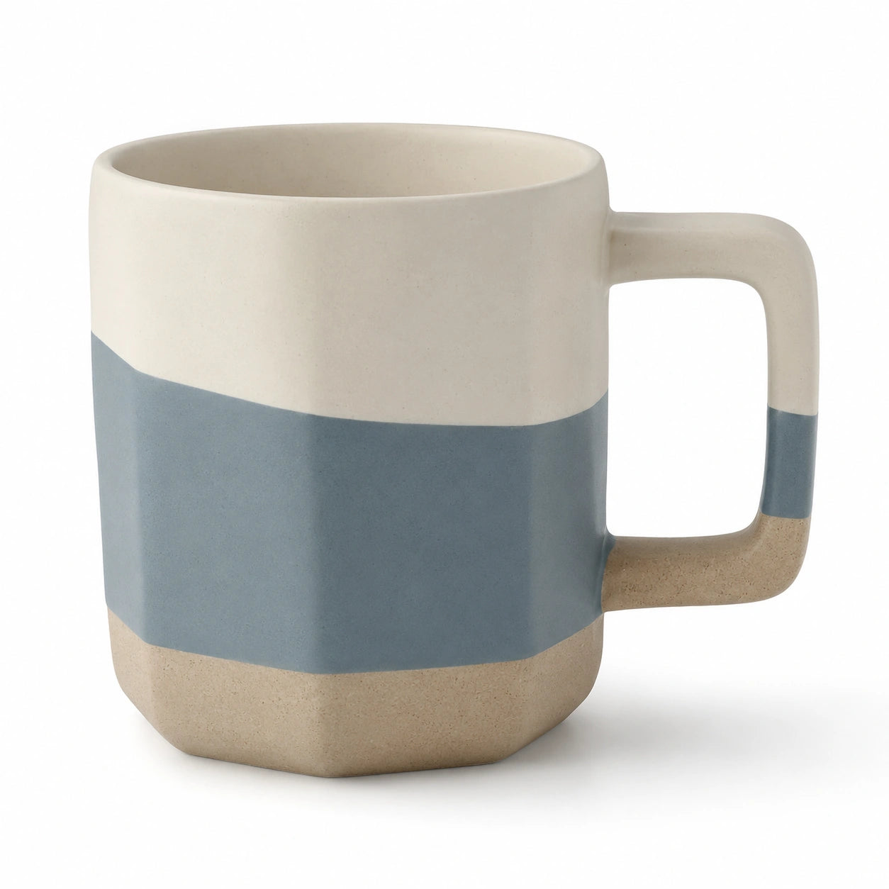 Keramiktasse mit Griff Beige/Blau, 300ml