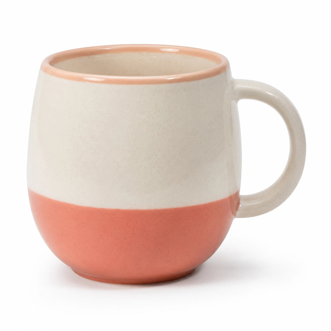 Keramikbecher 350 ml Creme/Rosa