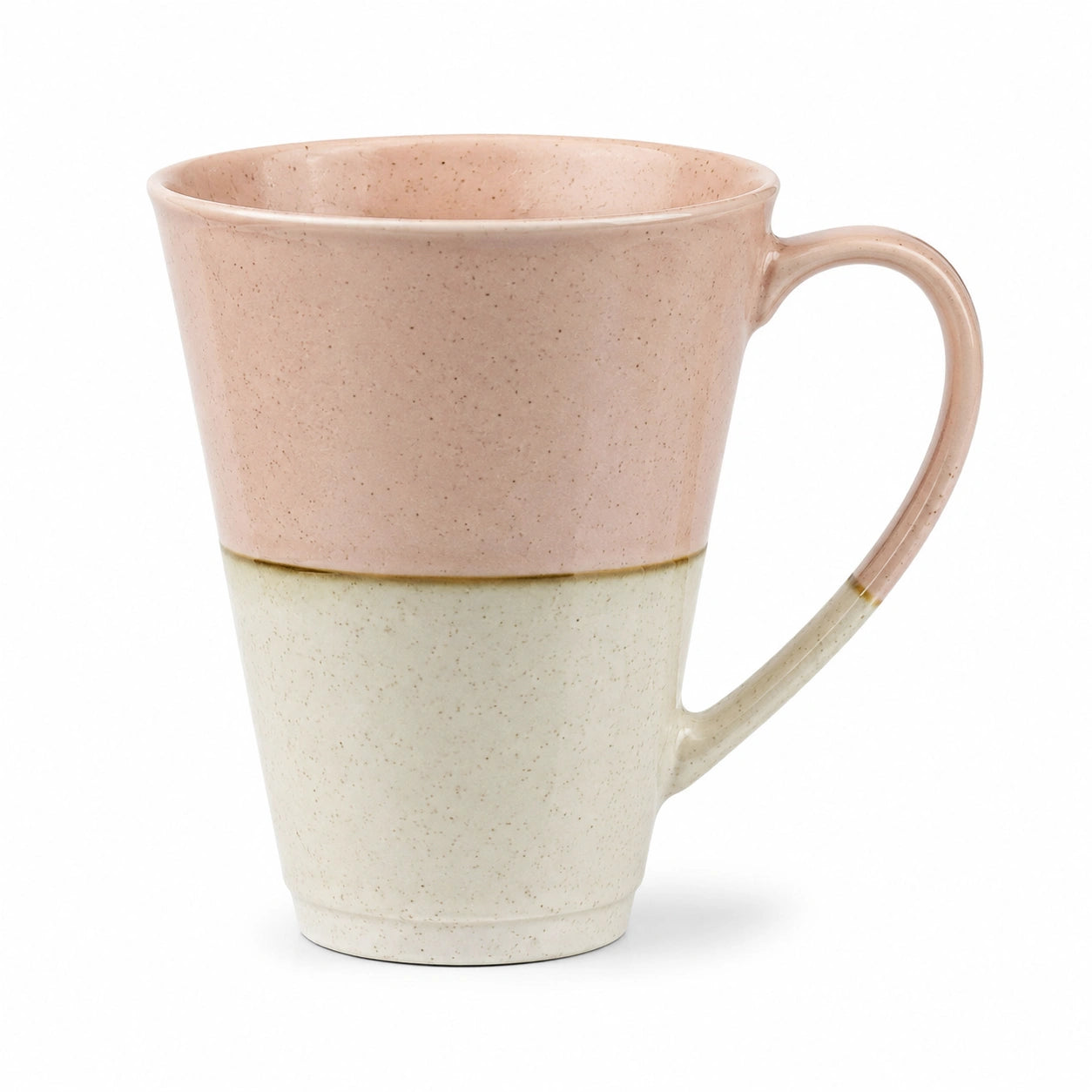 Zweifarbige Keramiktasse Rosa/Beige 350ml