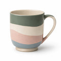 Keramiktasse im mehrfarbigen Streifendesign, 350ml