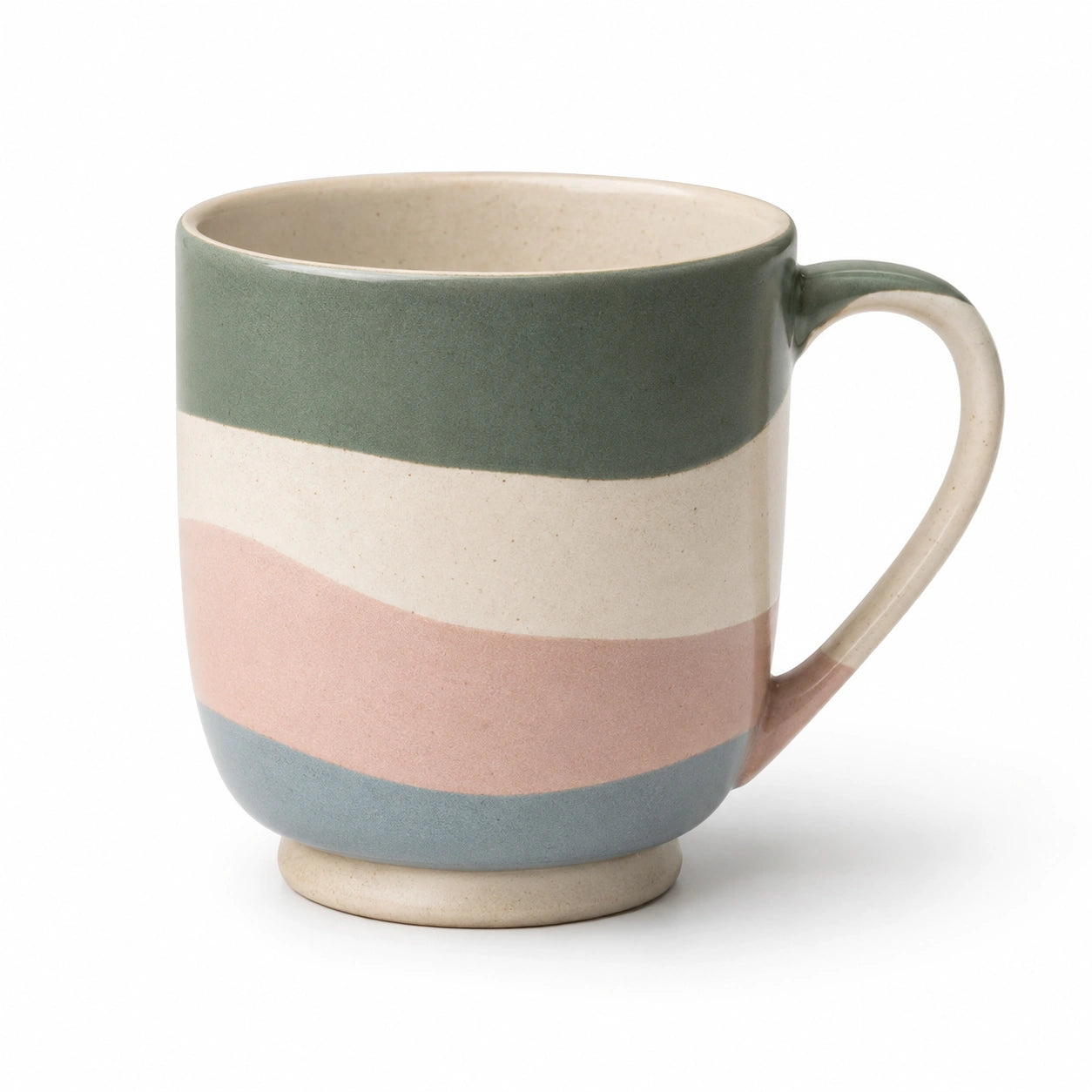 Keramiktasse im mehrfarbigen Streifendesign, 350ml