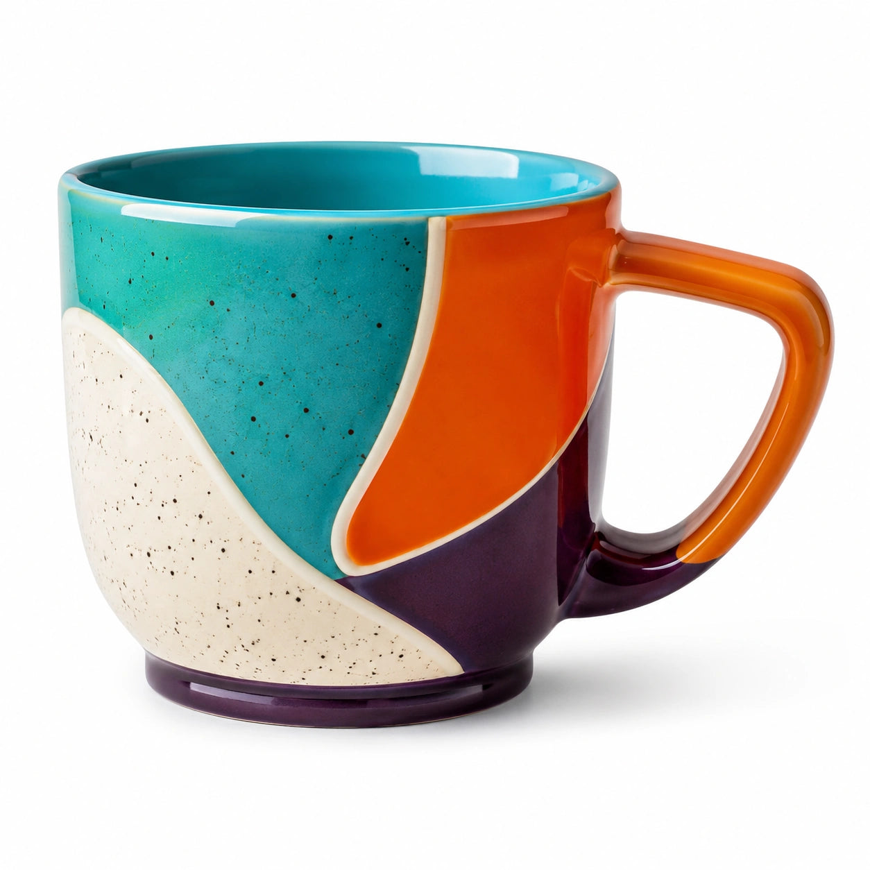 Handbemalte Keramiktasse mit Abstraktem Design 350ml